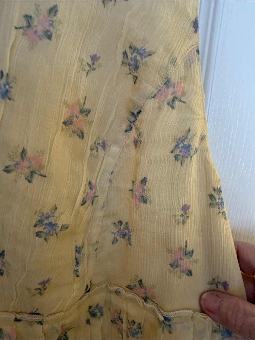 Lucky Brand Pale Yellow Floral Tiered V-Neck Tank - Picture 3 of 5
